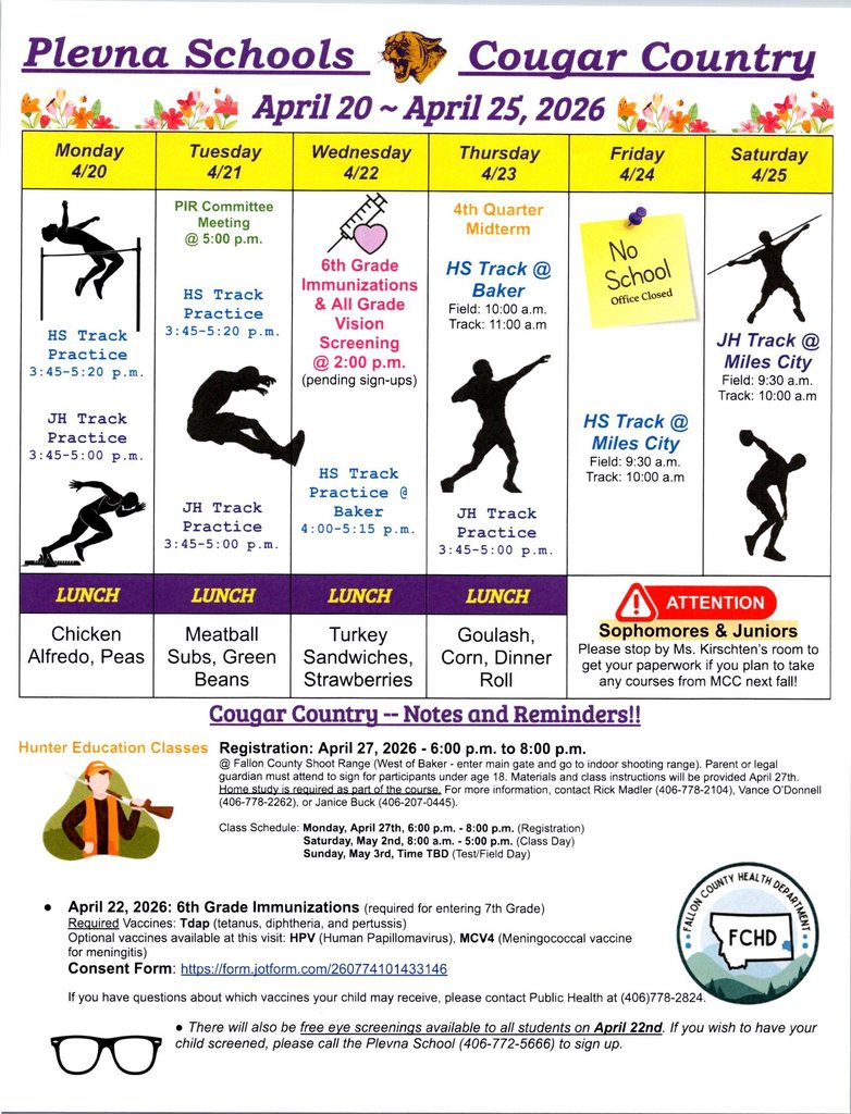 Cougar Country April 20 - April 25, 2026