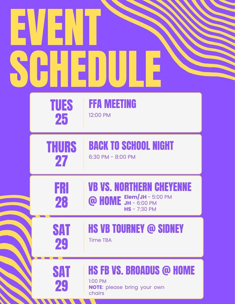 Week of Aug. 24 - Aug. 29 Events