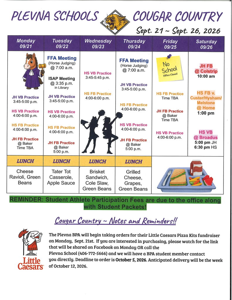 Sept. 21 - Sept. 26 Cougar Country