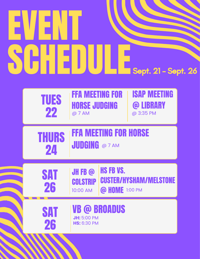 Week of Sept. 21 Plevna Cougar Events: