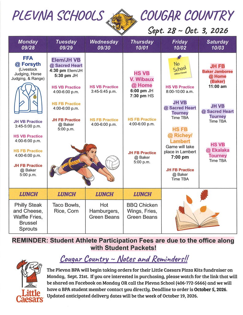 Cougar Country Sept. 28 - Oct. 3, 2026