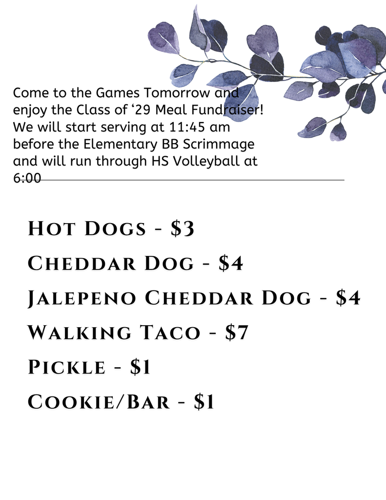 Class of 2029 Meal Fundraiser tomorrow (Friday, Oct. 23)