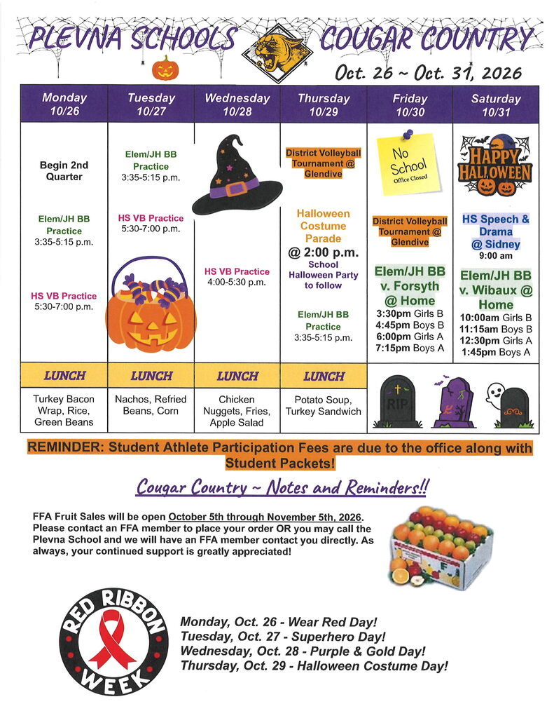 Oct. 26 - Oct. 31 Cougar Country