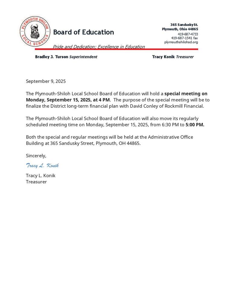 special meeting notice 9-9-25