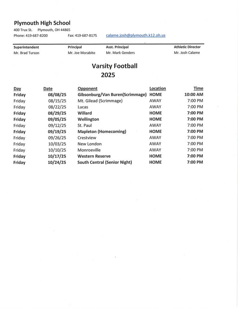varsity football