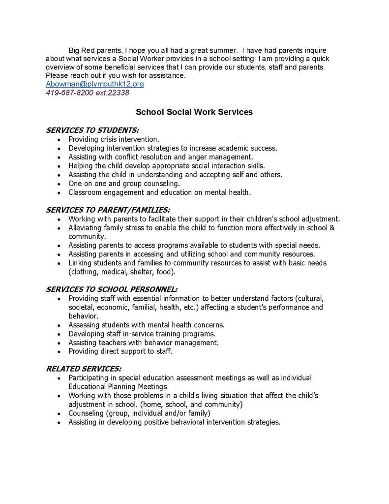 School Social Work Services