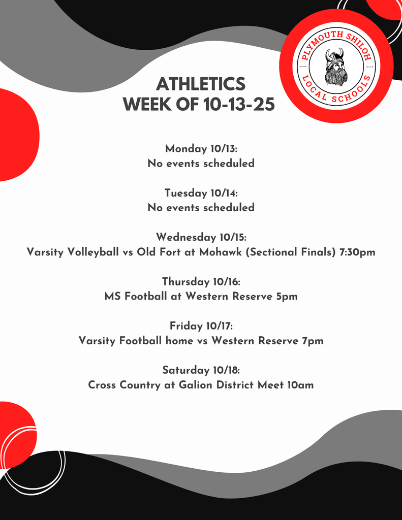 Athletics Week of 10-13-25