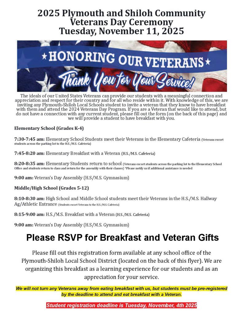 Veterans Day Ceremony_Breakfast Flyer 2025