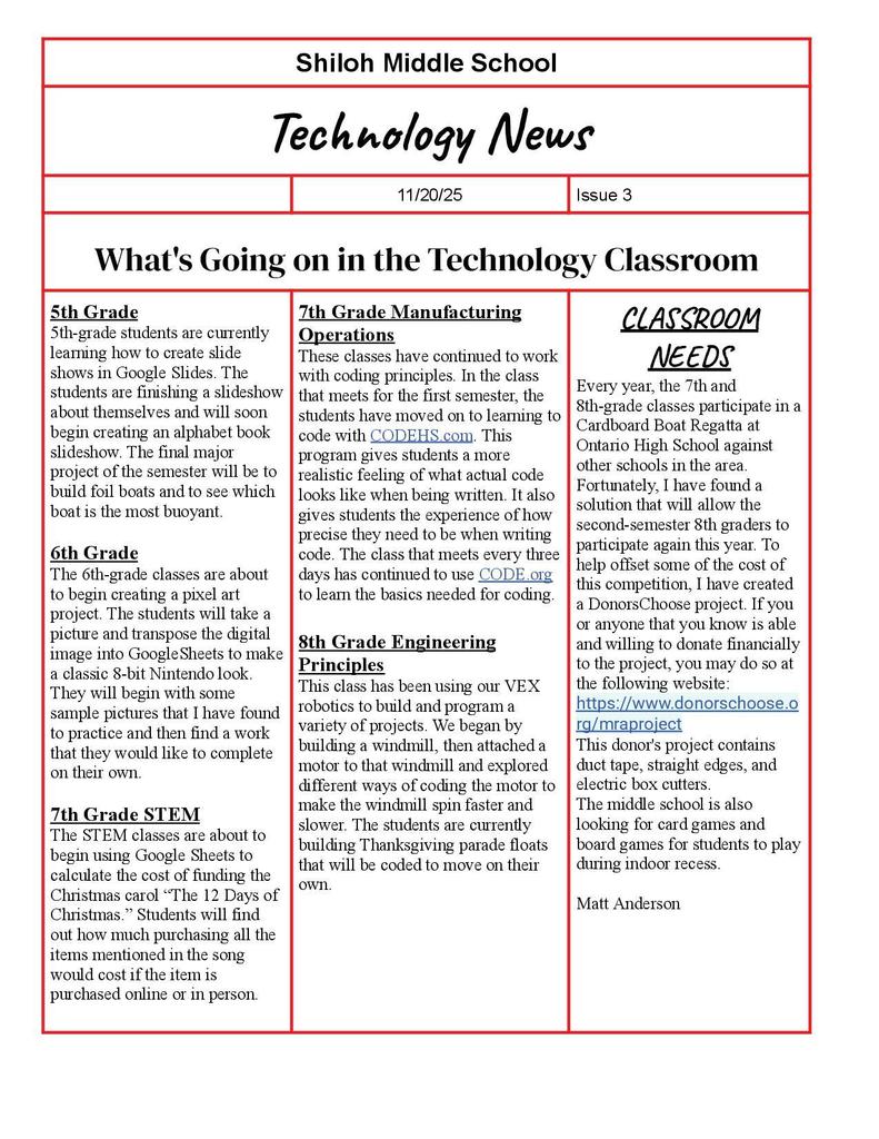 Technology Newsletter 11-25