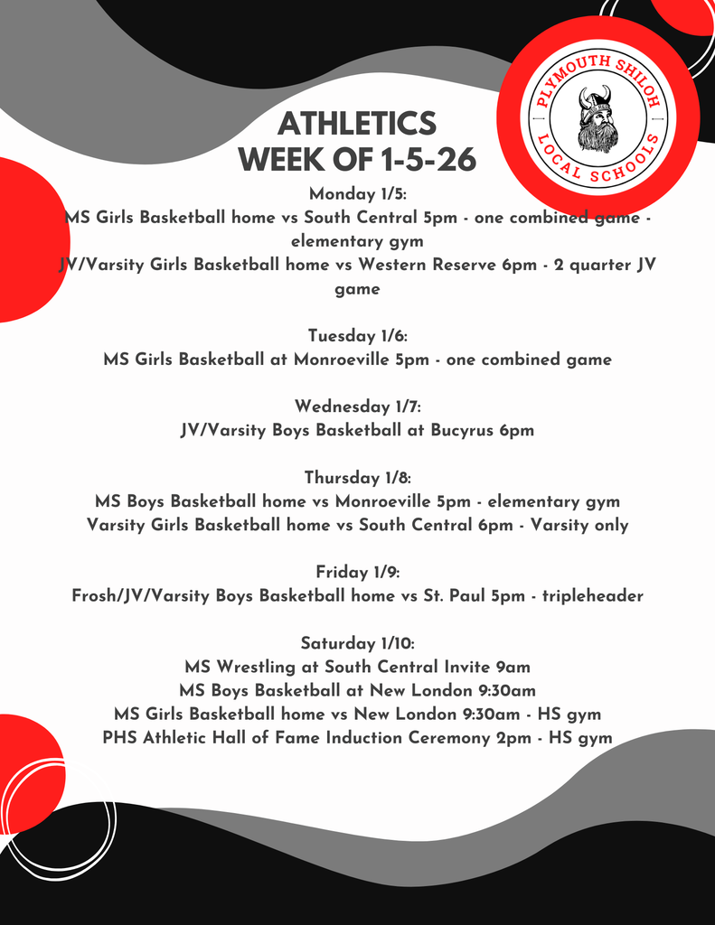 Athletics Week of 1-5-26