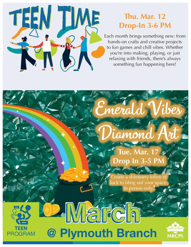 teen time flyer for march