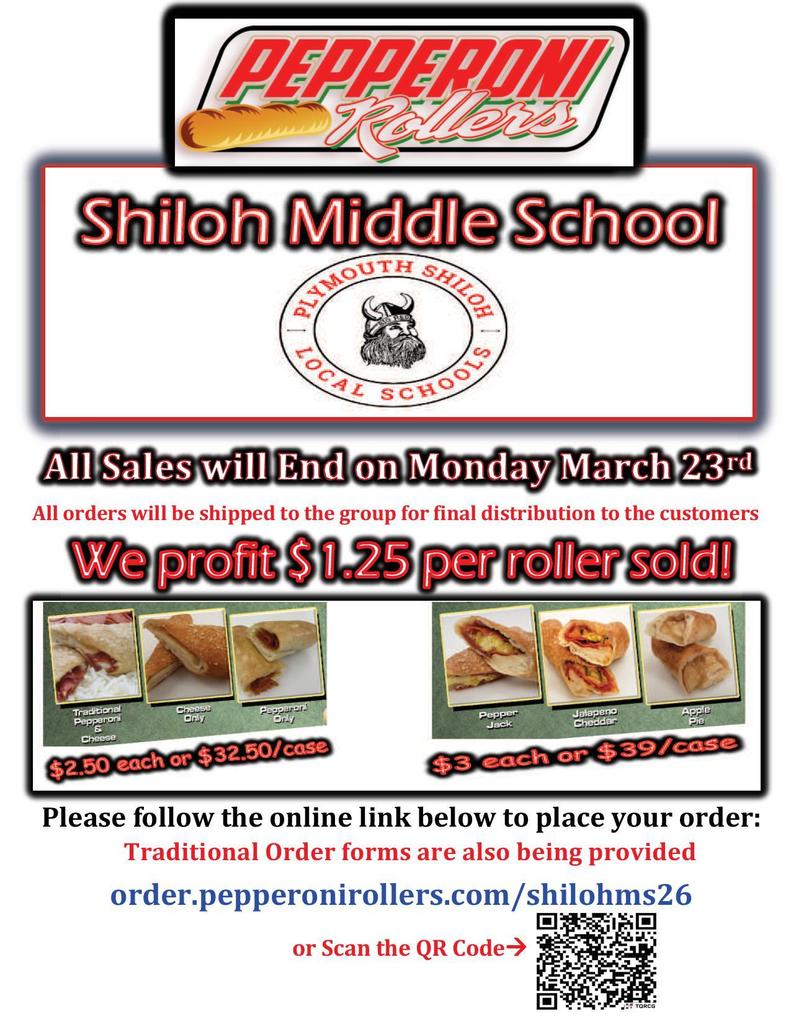 Plymouth Shiloh Middle School rollers promo flyer