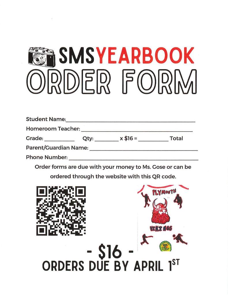 SMS Yearbook Order Form