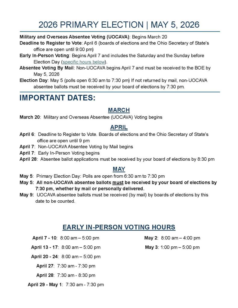 May Primary Election 2026