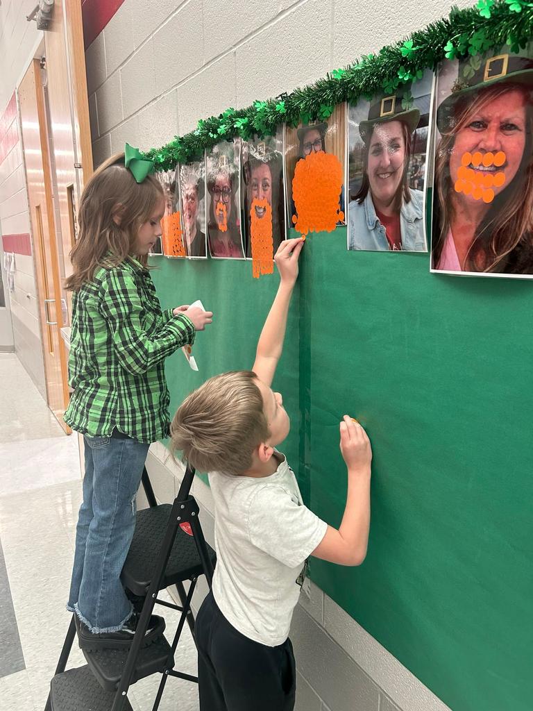 students doing the beard challenge