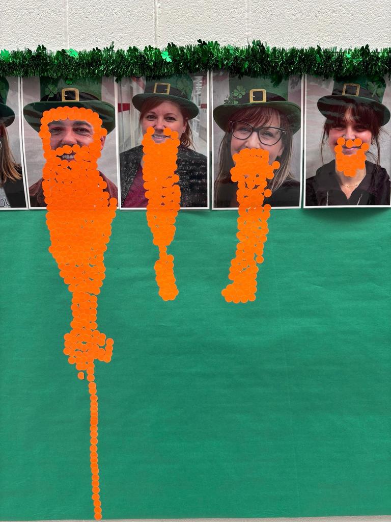 beard fundraiser with students and staff