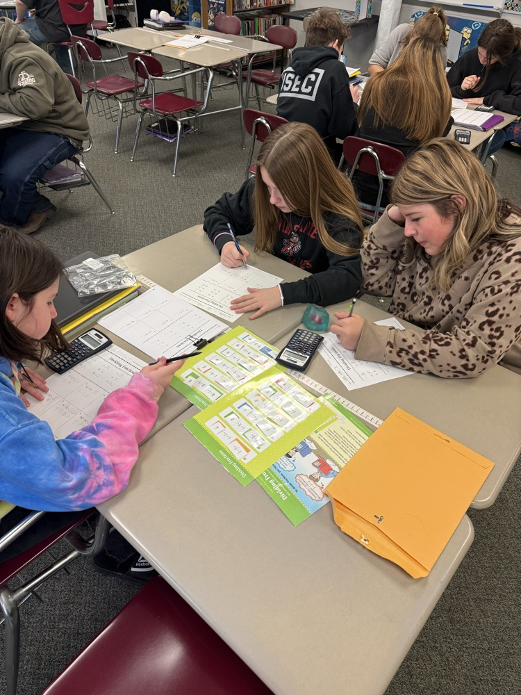 students working at desk