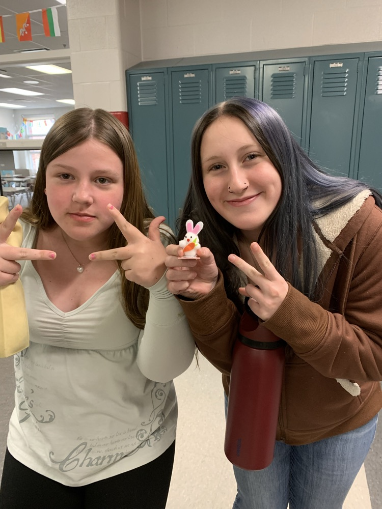 students with rabbits