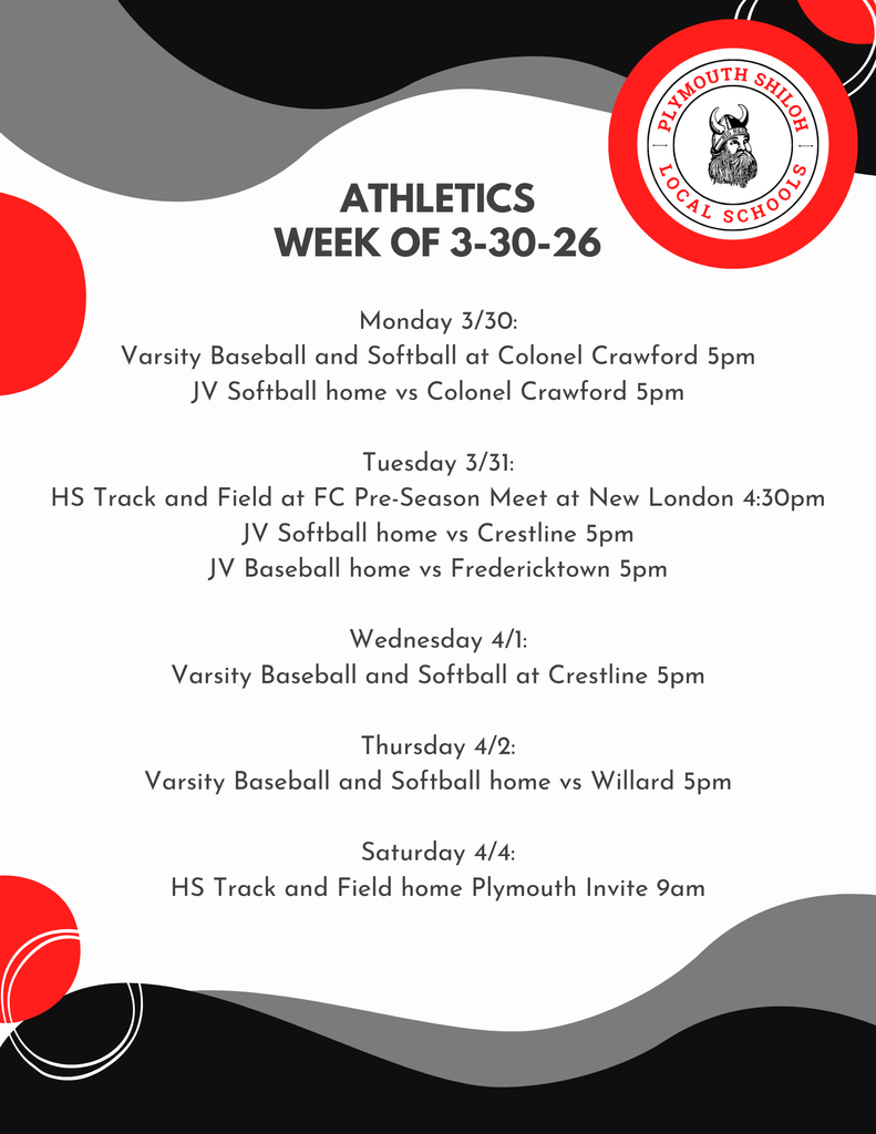 athletics week of 3-30-26 flyer