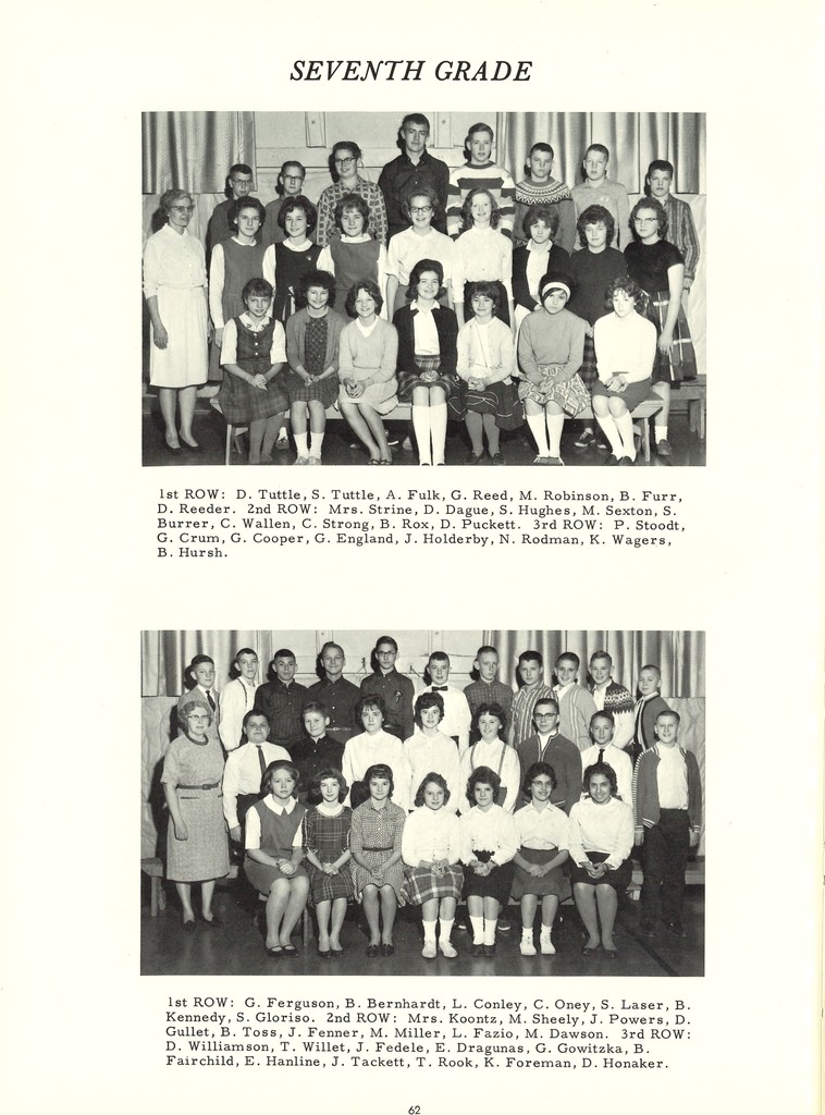 1963-1964 7th grade group picture