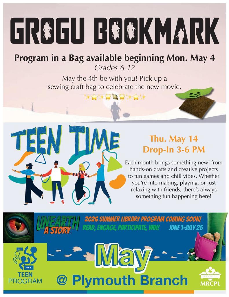 teen time flyer for May