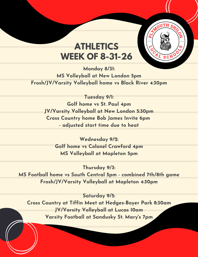 athletic news week of 8-31-26