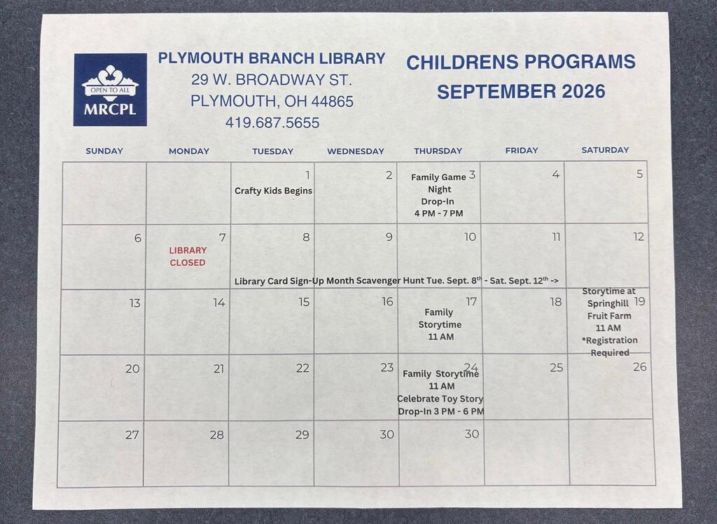 library schedule