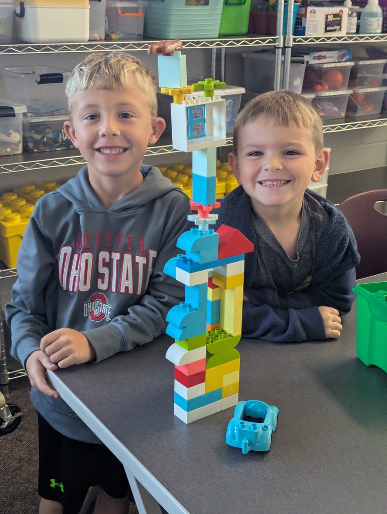 students doing STEM challenge
