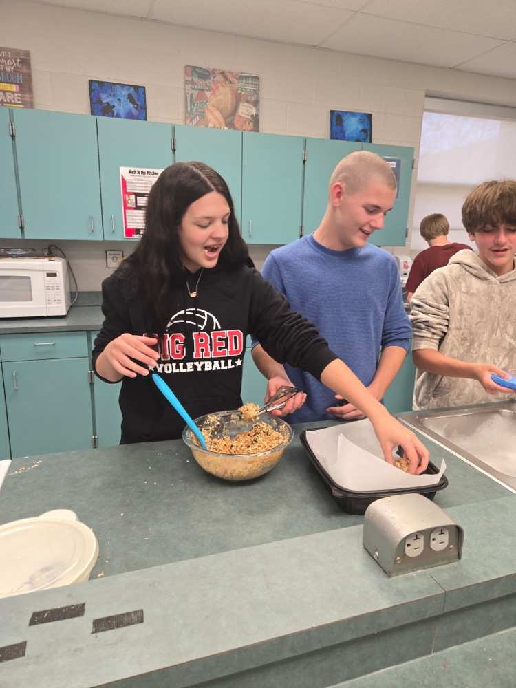 students making healthy snacks