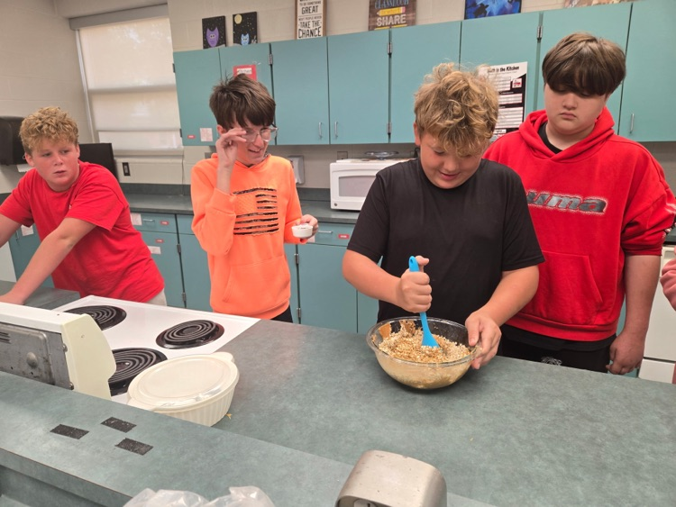 students making healthy snacks