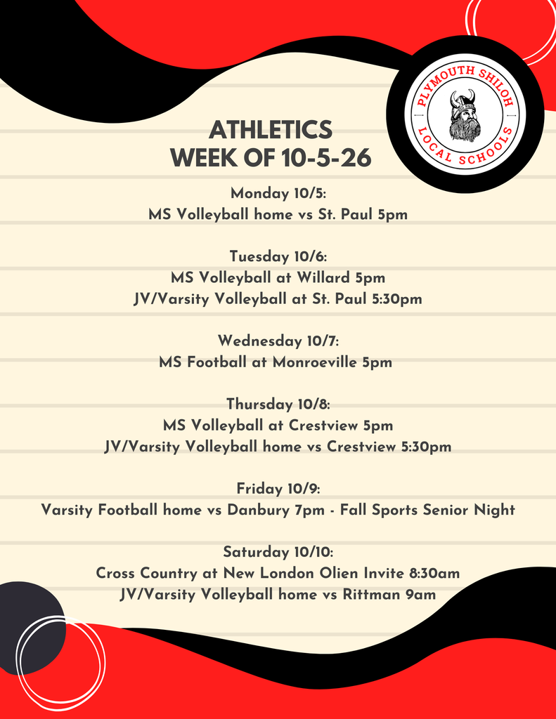 athletic news week of 10-5-26