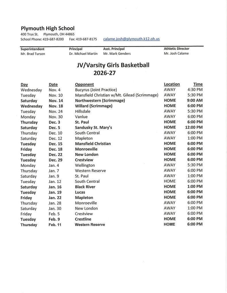 winter sports schedule 26-27
