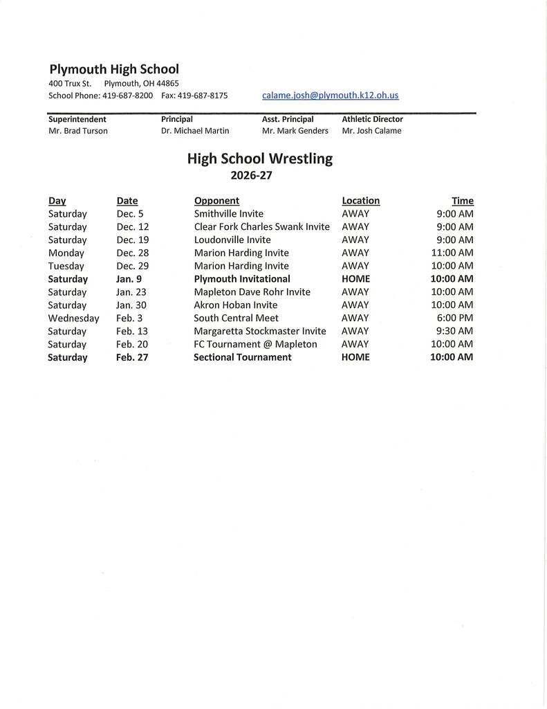 winter sports schedule 26-27