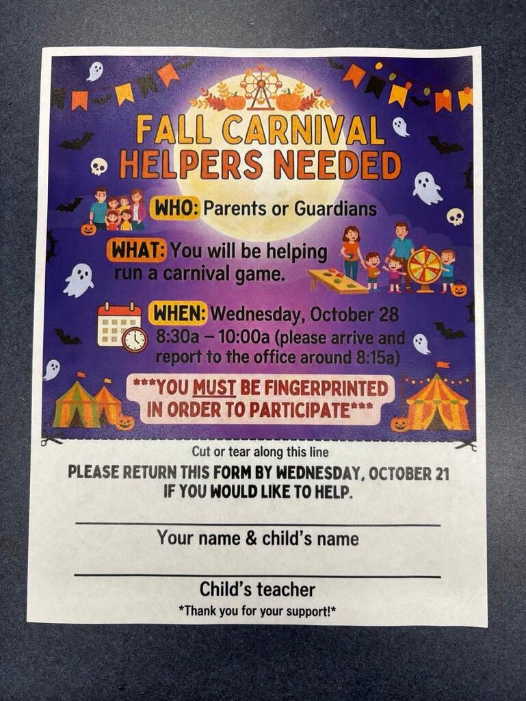 fall carnival help wanted