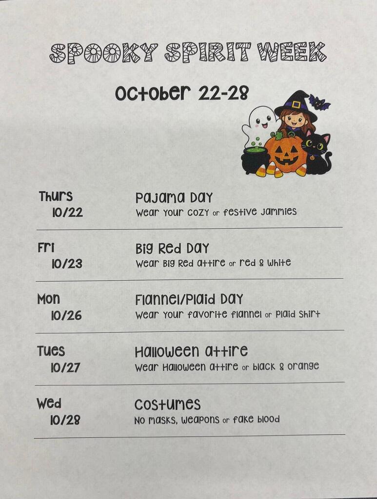 spirit days at elem