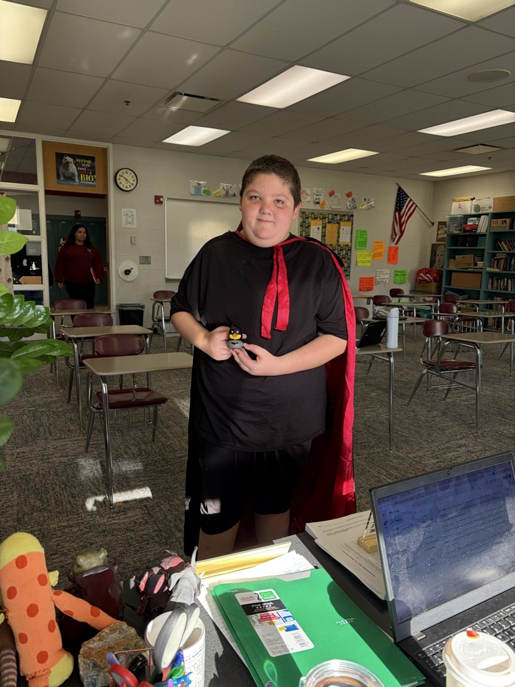 student with duck 