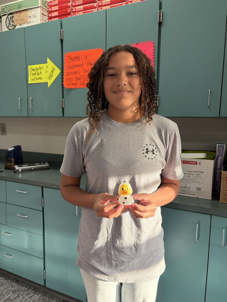 student with duck