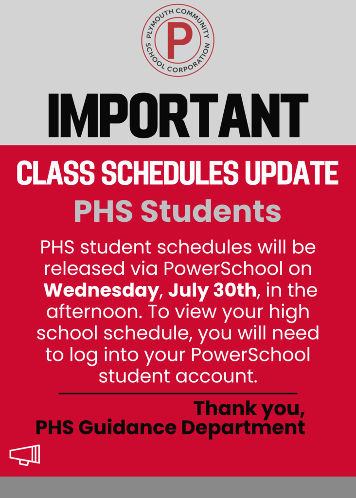 PHS Students! Important Schedule Information