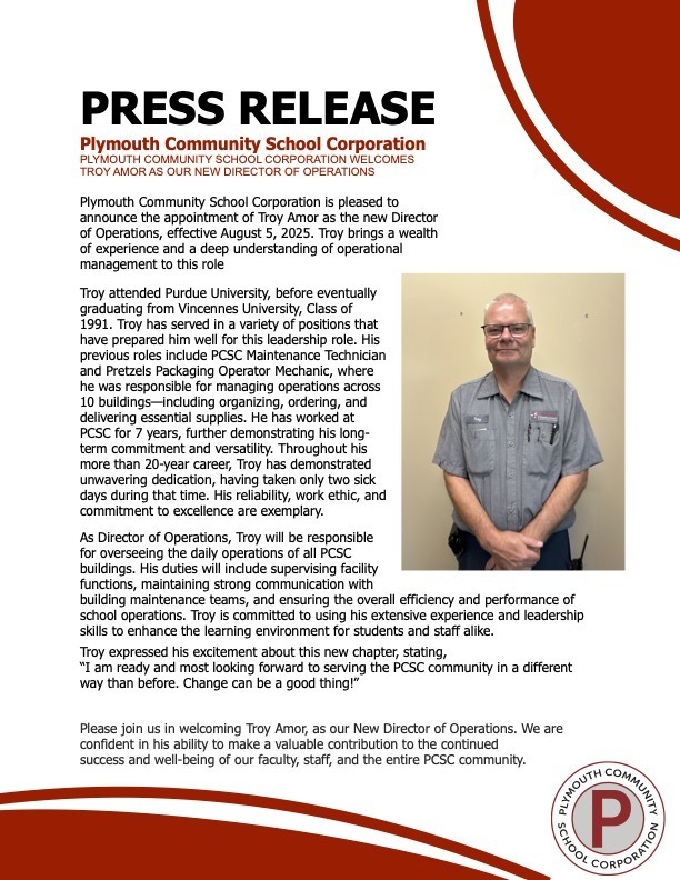 Please join us in welcoming Troy Amor,  New Director of Operations!