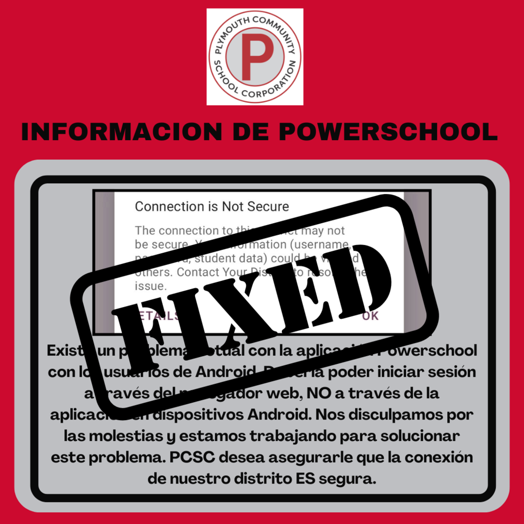 Power School Issue Resolved