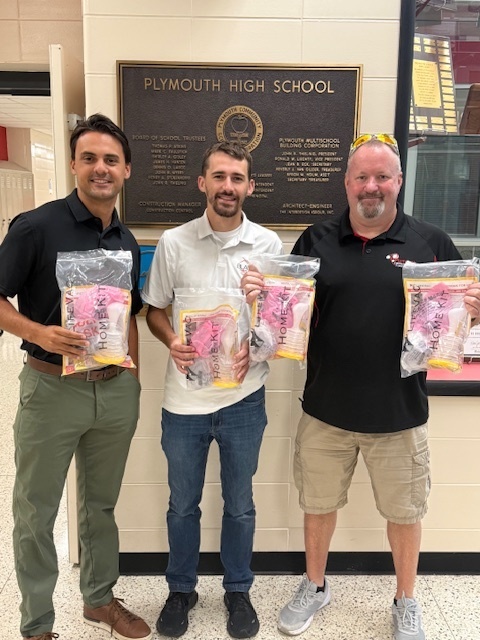 Wyatt Blades, Clayton Blades and Ted Brown with donation towards Lifevac for all school buses