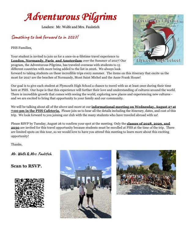 Call out meeting for Europe trip!