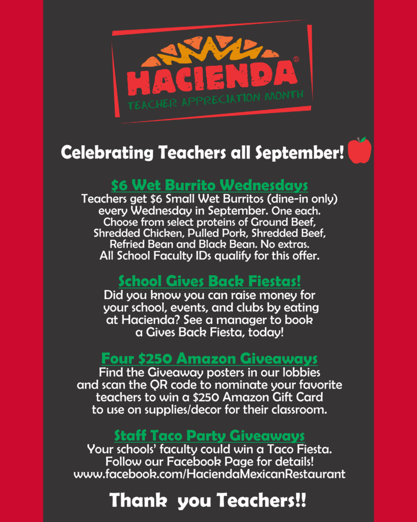 Hacienda-teacher appreciation month