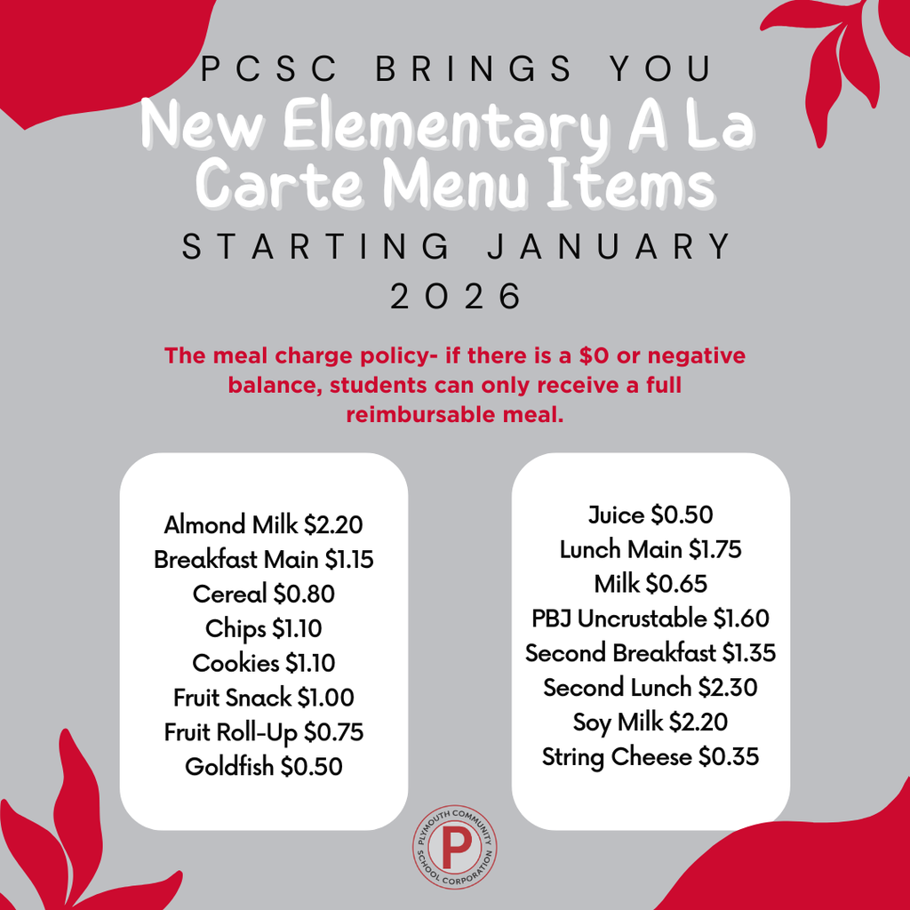 new a la carte items to elementary schools!