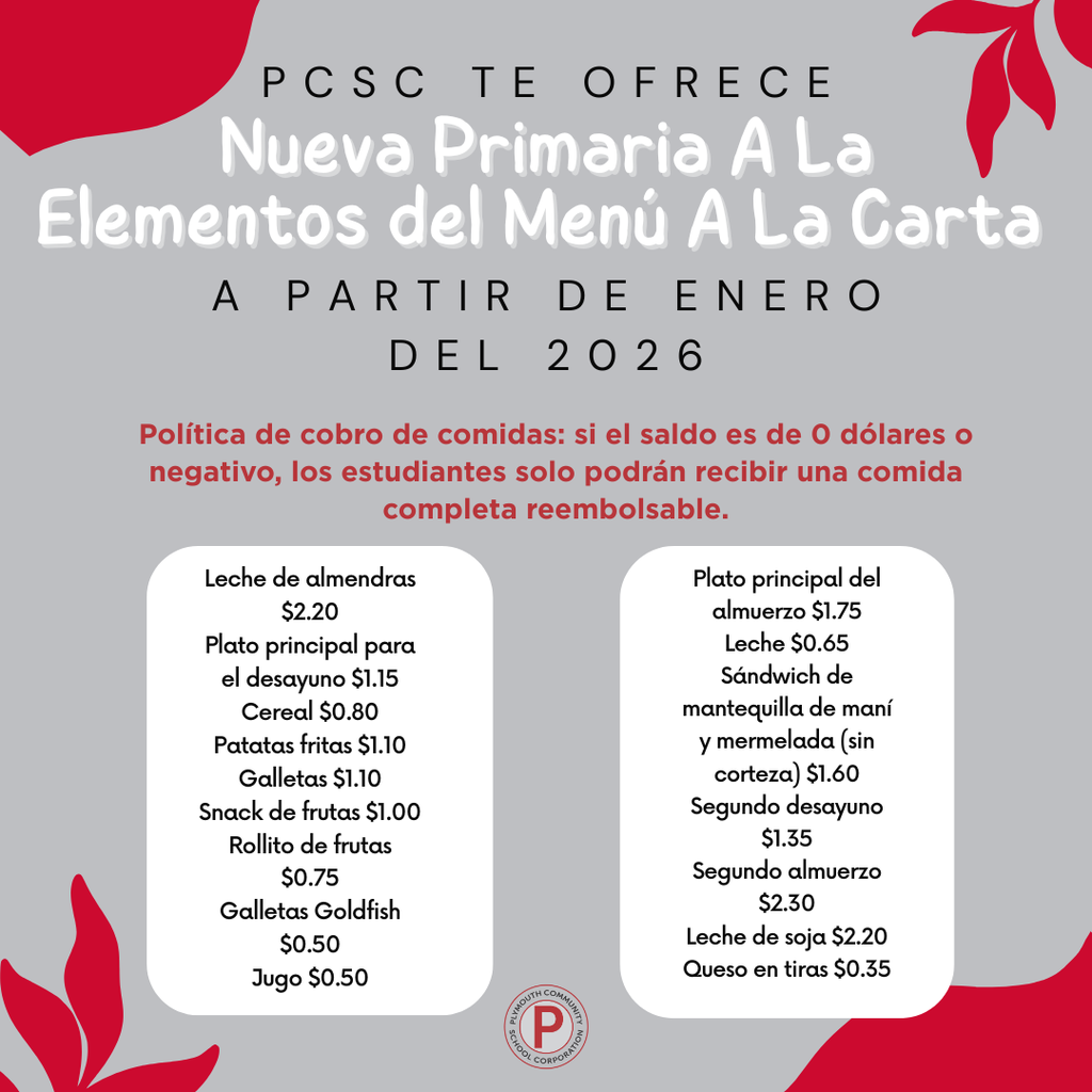 new a la carte items to elementary schools!