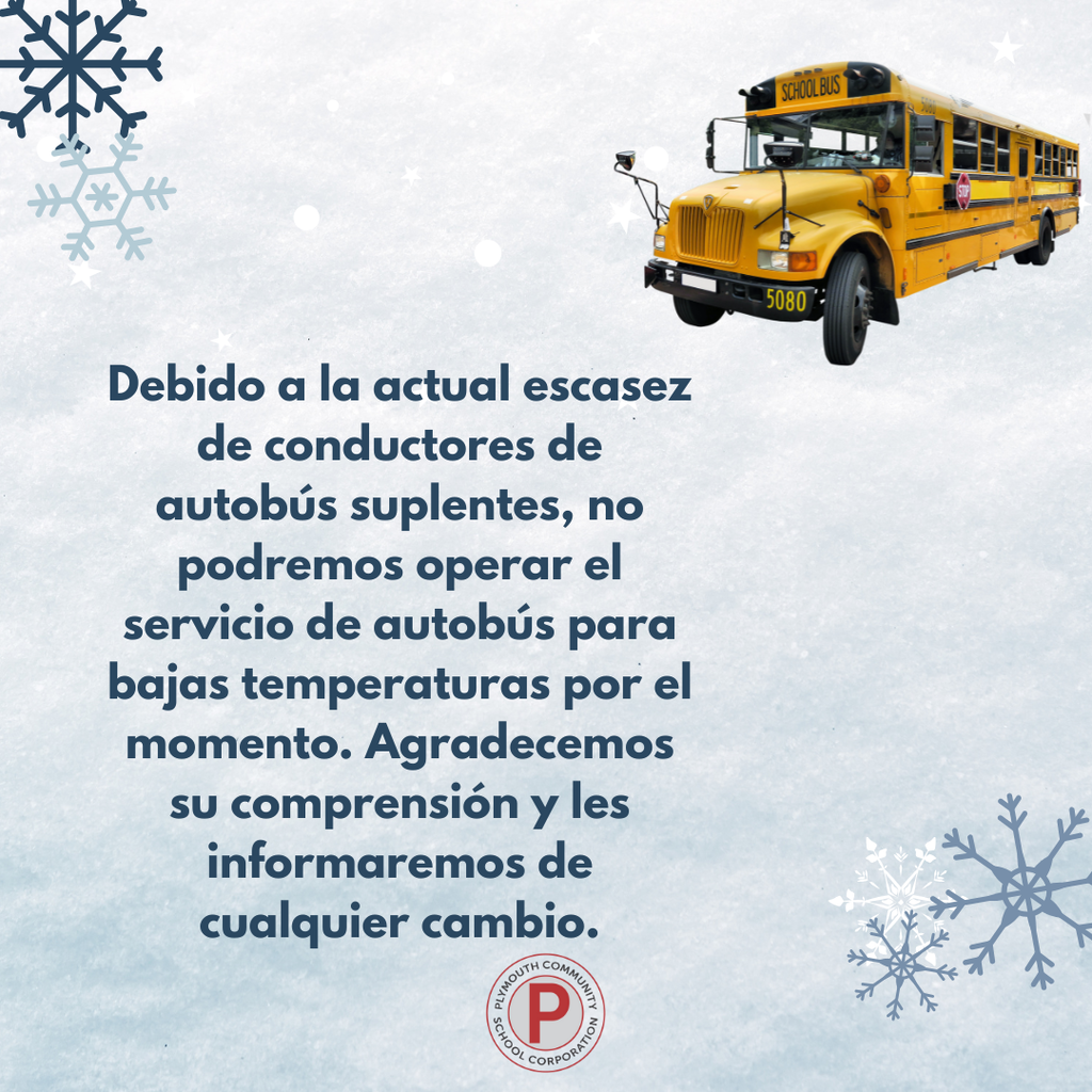 Cold Bus not be running as of right now