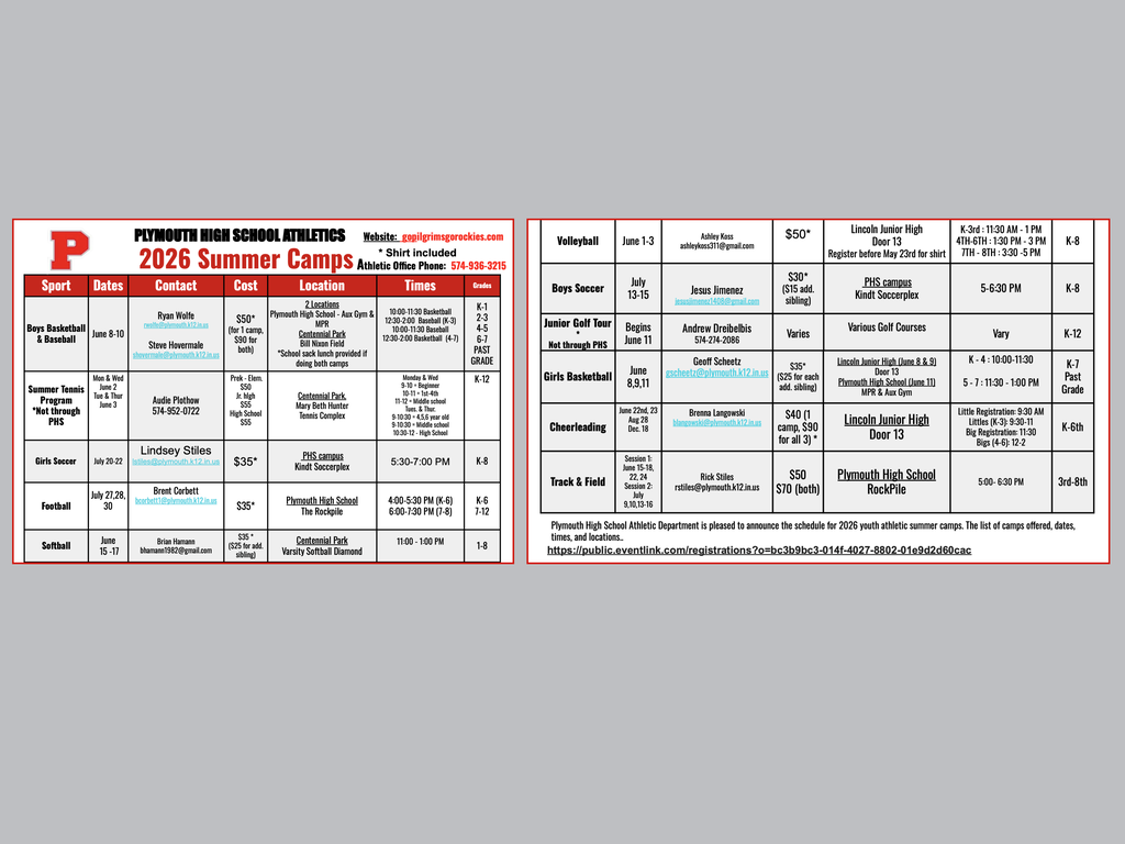 sports summer camps reminder