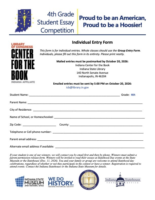 calling all fourth graders- student essay competition!