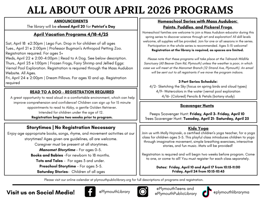 Plymouth Public Library Calendar