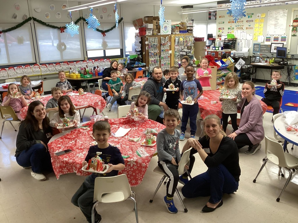 Students Making Gingerbread Houses